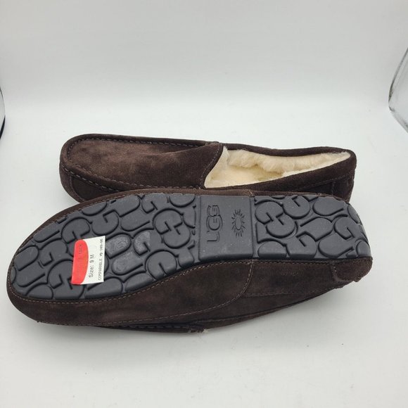 UGG Mens Ascot Slipper loafers brown suede comfort shearling 1101110 sz 9 new main image 7